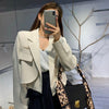Blazer Women Spring Office Ladies All-match Leisure Trendy Single Breasted Pockets Ulzzang Elegant Vintage Outwear Clothing