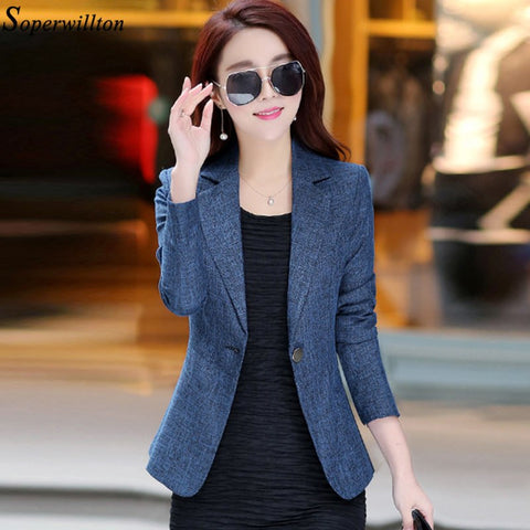 Blazer Women Suit Jacket Female Blazer Feminino 2022 Spring Long Sleeve Single Button Office Suit Blazer Work Blaser Femme BL3
