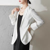 Blazer Women Summer Solid Elegant Korean Style Loose Long Sleeve Casual Outwear Chiffon Thin 2023 Cool Ins Streetwear Clothing