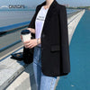 Blazer Women's 2022 Spring Autumn Clothes Korean Loose Office Mid-length Jacket Casual Black Oversized Blazers Suit Women