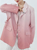 Blazer Women2023 Spring/summer Pink Gradient Irregular Bow Loose All-match Long Sleeve Suit Jacket Women's Oversized Jacket