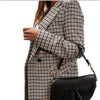 Blazer for women Spring Plaid Print Slimming Small Suit Jacket Ladies Double Breasted Temperament sweet fresh coat Top