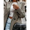 Blazer for women Spring Plaid Print Slimming Small Suit Jacket Ladies Double Breasted Temperament sweet fresh coat Top