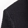Blazers For Women 2023 Street Style Double Breasted Cropped Blazer Suit Jacket Peak Lapel Long Sleeve Elegant Black Tweed Blazer
