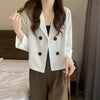 Blazers Woman Casual Office Ladies All-match Elegant Button Spring Sweet Long Sleeve Ins Simple Korean Style Basic