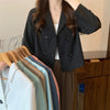 Blazers Woman Casual Office Ladies All-match Elegant Button Spring Sweet Long Sleeve Ins Simple Korean Style Basic