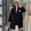 Blazers Woman Elegant Ins Patch Designs Korean Style Casual Office Ladies All-match Autumn Cozy Simple Loose Daily
