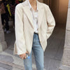 Blazers Women All-match Casual Outwear Oversized Beige Single Breasted Solid Korean Style Office Ladies Elegant Soft