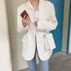 Blazers Women All-match Casual Outwear Oversized Beige Single Breasted Solid Korean Style Office Ladies Elegant Soft