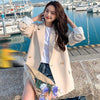 Blazers Women All-match Pockets Sweet Outwear Spring BF Thin Daily Korean Simple Classic College Solid Tunic Soft Loose Harajuku