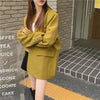 Blazers Women Autumn Solid All-match Notched Office Lady Elegant Simple Streetwear Vintage Korean Style Female Outwear