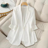 Blazers Women Baggy Thin Summer Comfortable Leisure Notched Chiffon Cozy Elegant Solid Sun-proof Daily Young Ladies Ins