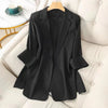 Blazers Women Baggy Thin Summer Comfortable Leisure Notched Chiffon Cozy Elegant Solid Sun-proof Daily Young Ladies Ins