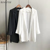 Blazers Women Baggy Thin Summer Comfortable Leisure Notched Chiffon Cozy Elegant Solid Sun-proof Daily Young Ladies Ins