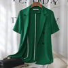 Blazers Women Basic Korean Chic Casual Simple Solid Design All-match Retro Outwear Thin Summer Short Sleeve Ladies