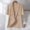 Blazers Women Basic Korean Chic Casual Simple Solid Design All-match Retro Outwear Thin Summer Short Sleeve Ladies