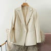Blazers Women Beige Youth Autumn Casual Korean Style Design Pockets Double Breasted Office Lady Coats Clothes Classic