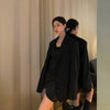 Blazers Women Black Autumn Loose Office Lady All-match Elegant Pockets Holiday Formal Ulzzang Tender Outwear