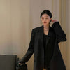 Blazers Women Black Autumn Loose Office Lady All-match Elegant Pockets Holiday Formal Ulzzang Tender Outwear