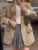 Blazers Women Casual Pure All-match Minimalist Design Classic Retro Ladies Spring Loose Korean Style Basic Office Daily
