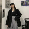 Blazers Women Chic Harajuku Double Breasted Long Sleeve Loose Casual All-match Chain Autumn Korean Version Stylish Daily Simple