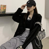 Blazers Women Chic Harajuku Double Breasted Long Sleeve Loose Casual All-match Chain Autumn Korean Version Stylish Daily Simple