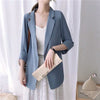 Blazers Women Chiffon Korean Outwear Spring Sunscreen Loose Without Placket Solid Simple Long All-match Soft Streetwear