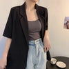 Blazers Women Classic Short Sleeve Loose Students All-match Leisure Daily Clothing Single-button Ulzzang Chic Korean Style Femme