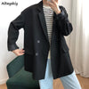 Blazers Women College Casual Trendy Simple Clothing Ladies Ins Outwear Chic Solid Notched Spring Loose Temperament All-match
