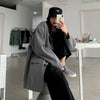 Blazers Women Cool Girls Boyfriend Ulzzang Chic Pockets Loose Student Casual Hip Hop Punk Stylish All-match Solid Simple Outwear