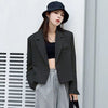 Blazers Women Cropped Female Clothing Chic Retro Loose Solid Single Button Office Lady Streetwear Soft Casual Preppy Style Ins