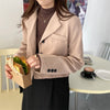 Blazers Women Cropped Solid Office-look Simple Spring Mujer Notched All-match Ulzzang Long Sleeve Basic Feminine Fall Clothing