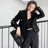 Blazers Women Crops Design Solid Harajuku Casual Slim Ins Female Spring Fall All-match Notched Hipster Mujer Outwear