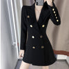 Blazers Women Design Gold Button French Elegant Autumn Arrive Slim Tunic Vintage Ladies Popular Black Casual Simple