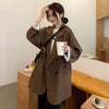 Blazers Women Double Breasted Outerwear Solid Loose Chic Spring Office Basic Notched Ladies Cool All-match Cozy Retro