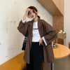 Blazers Women Double Breasted Outerwear Solid Loose Chic Spring Office Basic Notched Ladies Cool All-match Cozy Retro