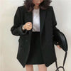 Blazers Women Double Breasted Solid Minimalist Loose Autumn Outwear Office Lady Temperament Basic All-match Cozy High Street Ins