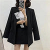 Blazers Women Double Breasted Solid Minimalist Loose Autumn Outwear Office Lady Temperament Basic All-match Cozy High Street Ins