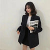 Blazers Women Double Breasted Solid Minimalist Loose Autumn Outwear Office Lady Temperament Basic All-match Cozy High Street Ins