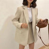 Blazers Women Double Breasted Solid Minimalist Loose Autumn Outwear Office Lady Temperament Basic All-match Cozy High Street Ins