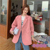 Blazers Women Double-breasted Solid Long Sleeve Chiffon All-match Spring Elegant Summer Korean Style Loose Ladies Outwear Chic