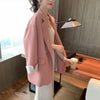 Blazers Women Elegant Double Breasted Casual Loose Sweet Pink Blazer Mujer Korean Style  High Street Notched Outwear