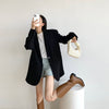 Blazers Women Elegant Loose Retro Single Button Korean Style  Casual Streetwear Office Lady Spring Basic Popular Ins
