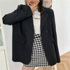 Blazers Women Elegant Office Lady Loose Bf Korean Style Full Sleeve Double Breasted Outwear Business All-match Casual
