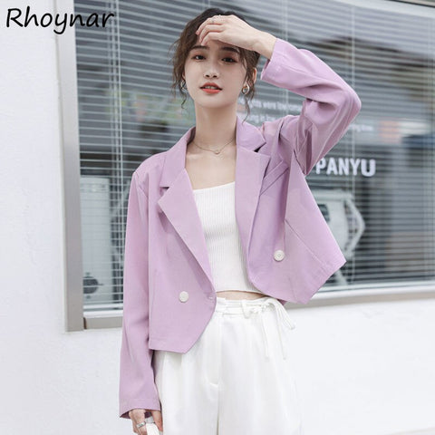 Blazers Women Elegant Solid Leisure Streetwear Harajuku All-match Spring Korean Prevalent Office Ladies  Chic