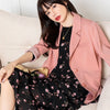 Blazers Women Elegant Solid Notched Pink Temperament Casual All-match Spring Streetwear Tender Korean Version Prevalent