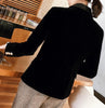 Blazers Women Elegant Vintage V-NECK Suit Jacket Coat Black Velvet Blazer Lady 2023 Autumn Winter Outwear Tops