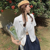 Blazers Women All-match Summer Thin Pockets Notched Simple Korean Workwear Daily Casual Outwear Formal Design Chic Soft
