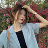 Blazers Women All-match Summer Thin Pockets Notched Simple Korean Workwear Daily Casual Outwear Formal Design Chic Soft