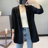 Blazers Women Loose Solid Long Sleeve Notched Thin Sunscreen Leisure All-match Korean Style Minimalist Summer Clothing